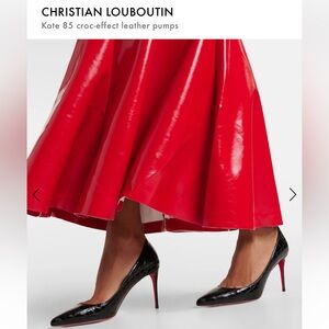 Christian Louboutin Black Croc-Embossed Heels KATE